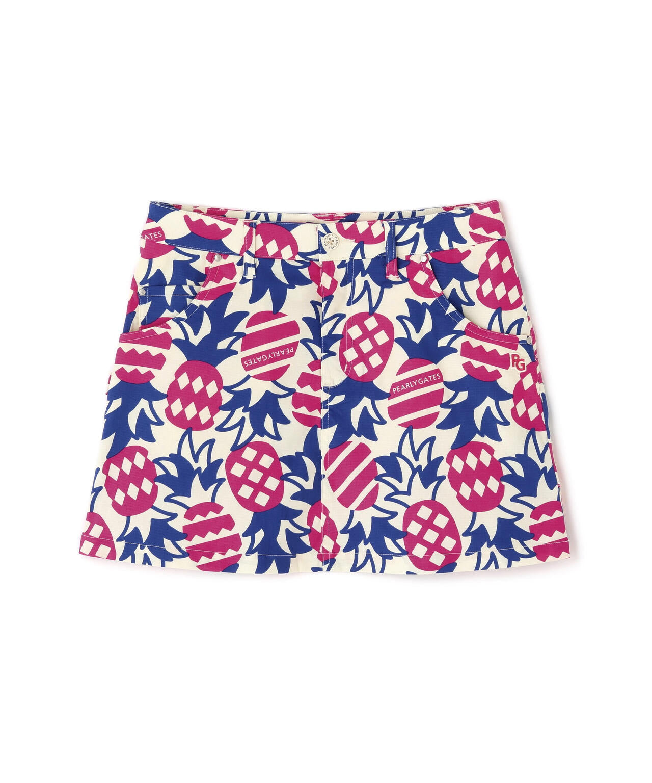 Peドビーストレッチ P&I 5ポケットスカート ＜パイナップル柄