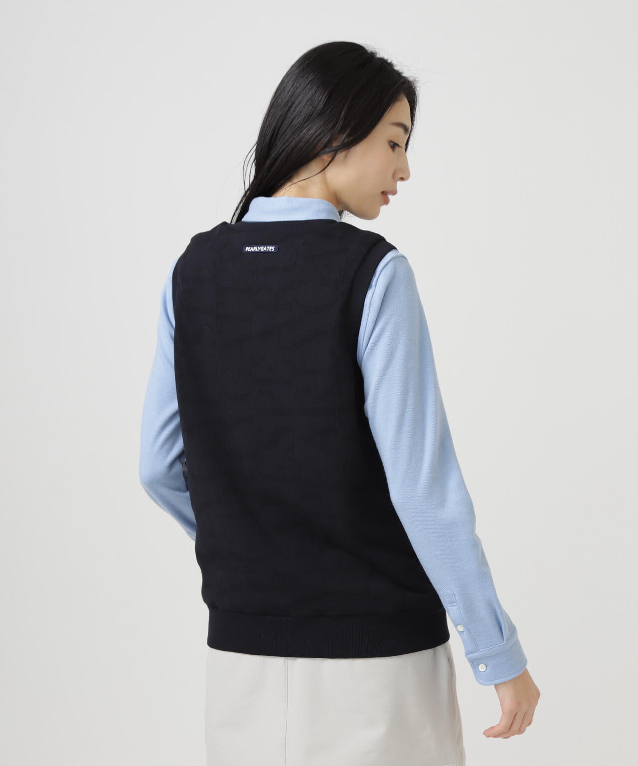 ロゴ総柄Vネックニットベストプルオーバー | PEARLY GATES（パーリー