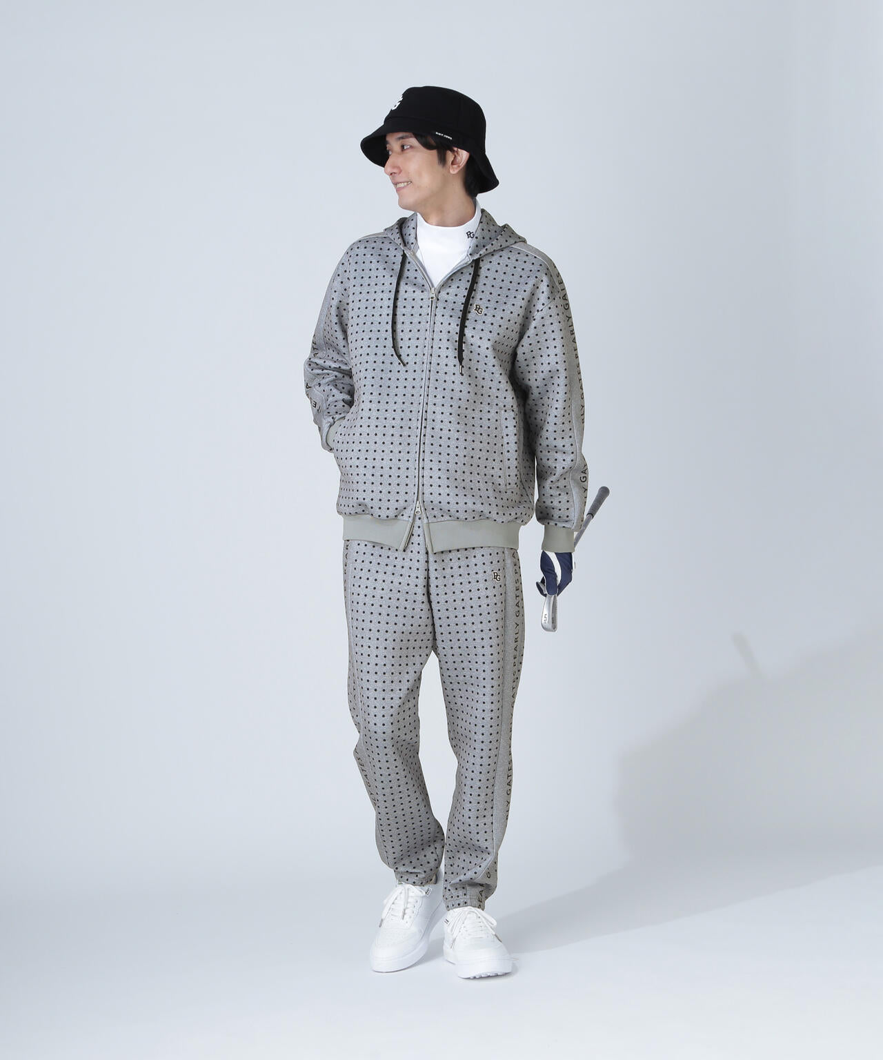 ダブルフェイス フルジップフーディ ＜ミニドット柄＞ | PEARLY GATES