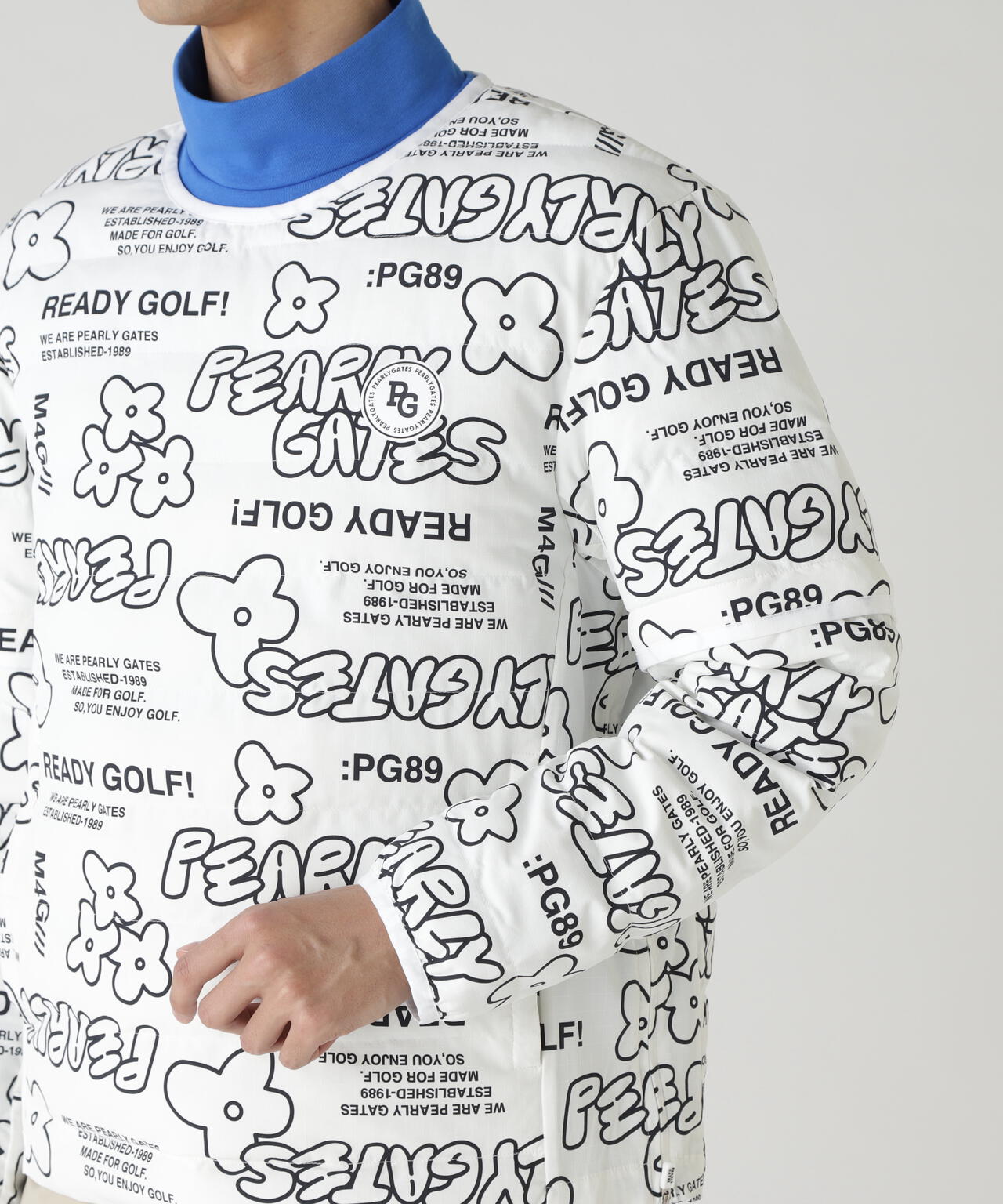 NyストレッチBIGリップストップ中綿2WAYスニードジャック ＜ロゴ×花柄