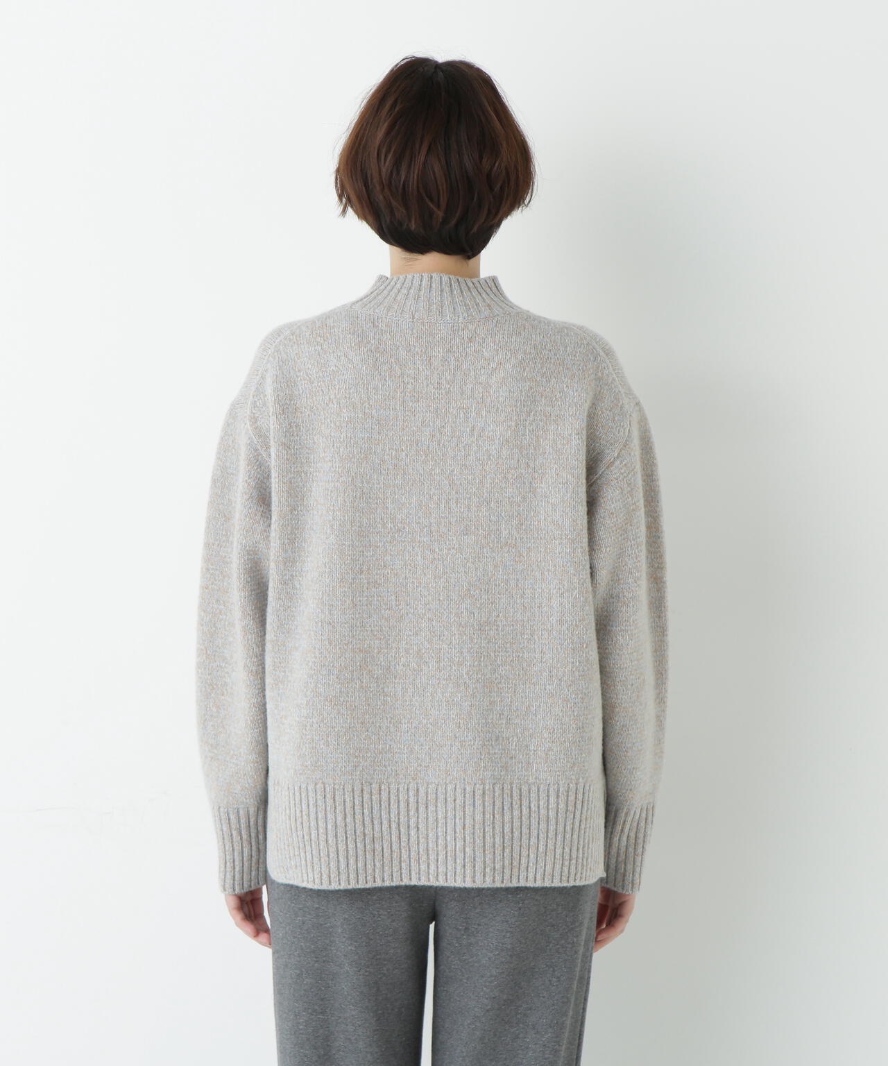 ≪洗える≫ウールローゲージMIXヤーンハイネックプルオーバー