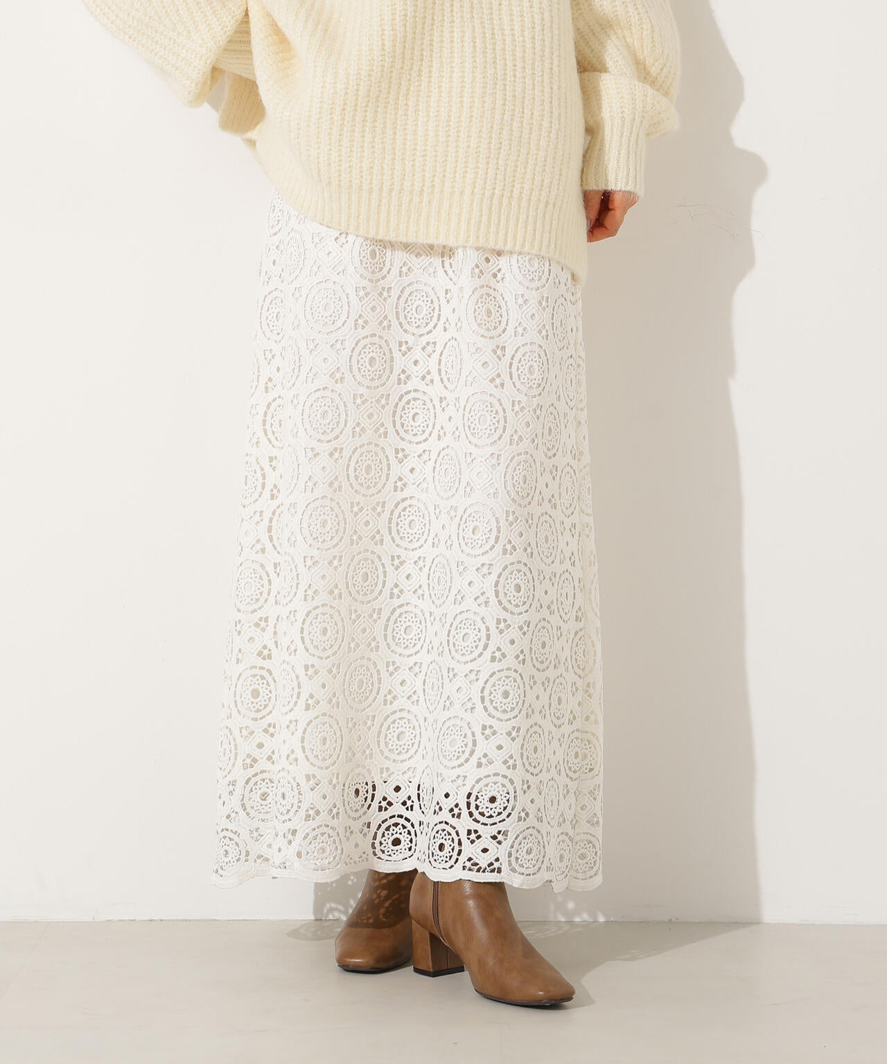 岸本セシルさん着用】ヴィンテージライクレーススカート | N. Natural