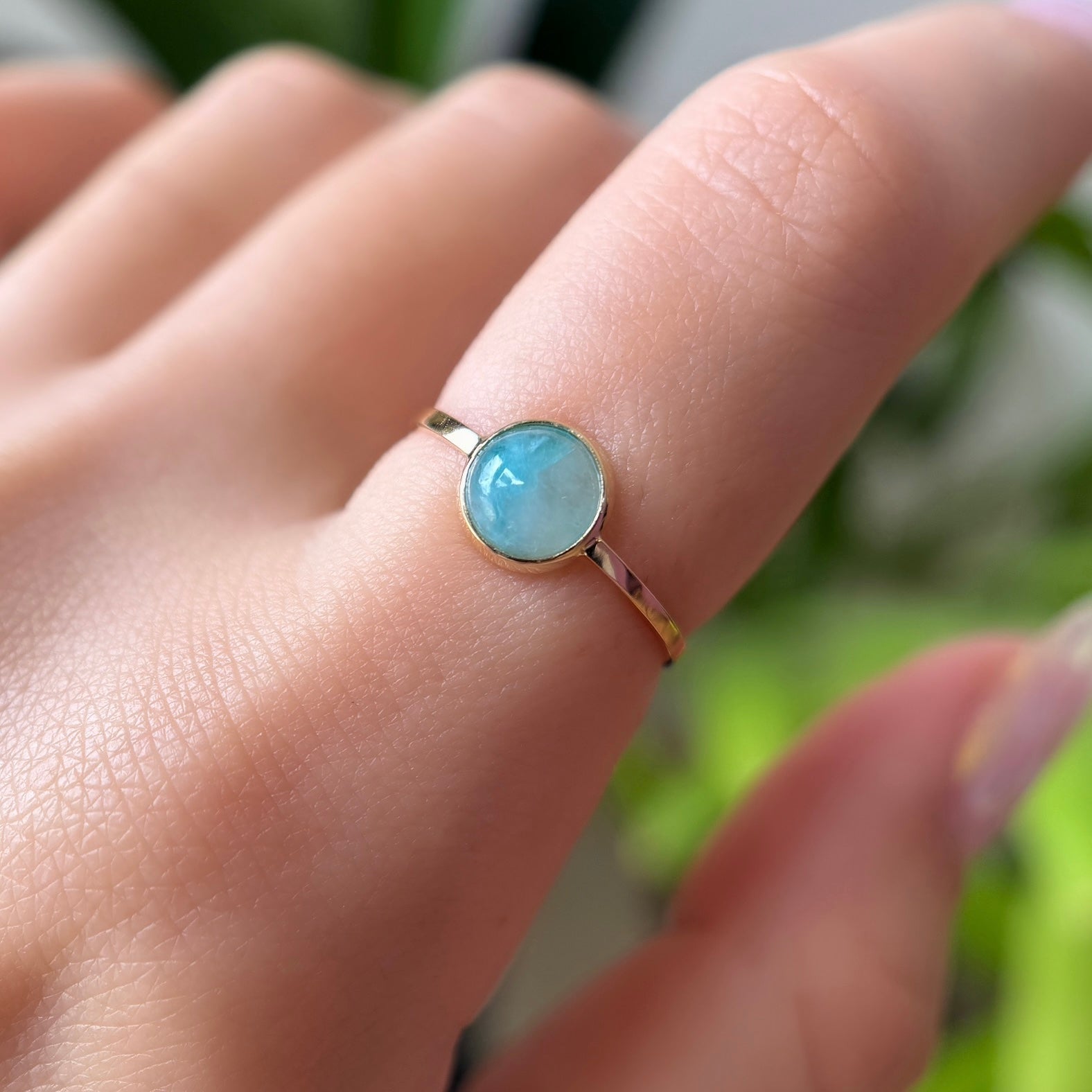 一点物】K18パライバトルマリンインクォーツリング11号B