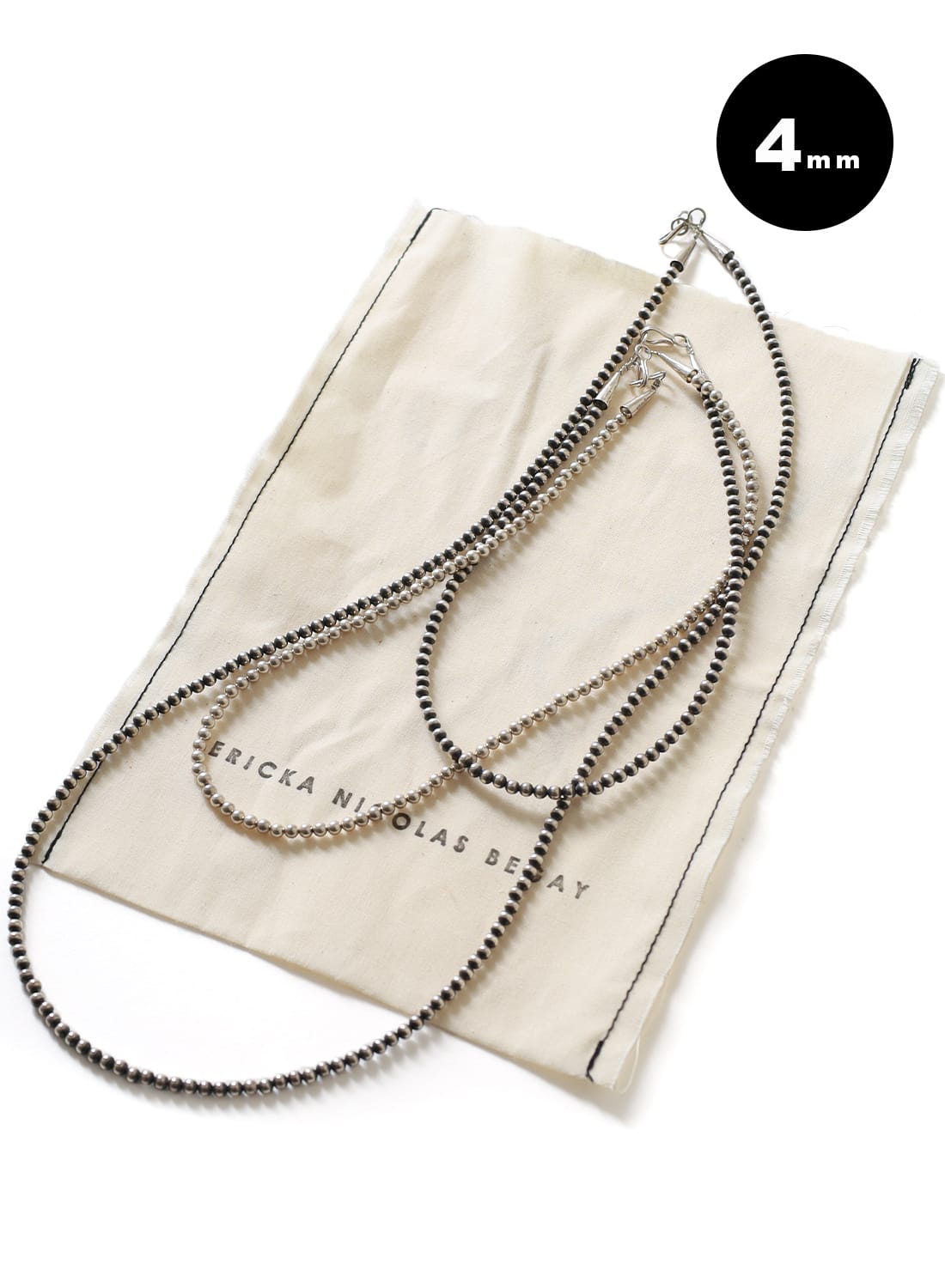 NAVAJO PEARL SILVER NECKLACE 4MM(ナバホパール シルバーネックレス