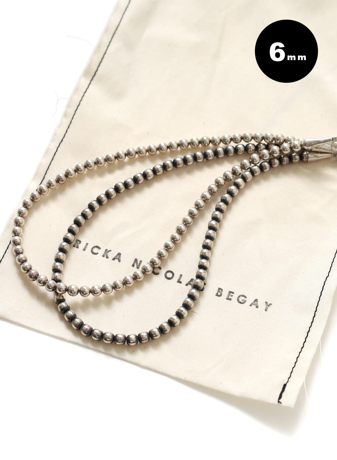 NAVAJO PEARL SILVER NECKLACE 6MM|ナバホパール シルバーネックレス