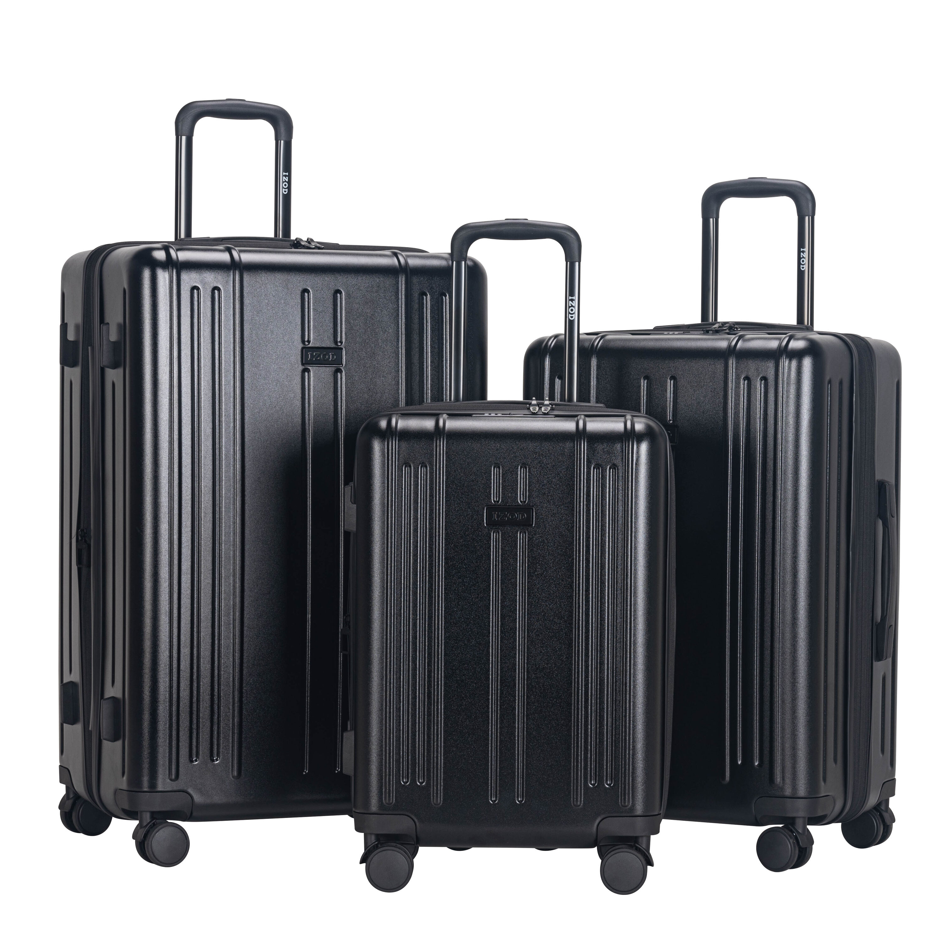 IZOD Isla 3 Piece Lightweight Expandable ABS Luggage Set with Dual