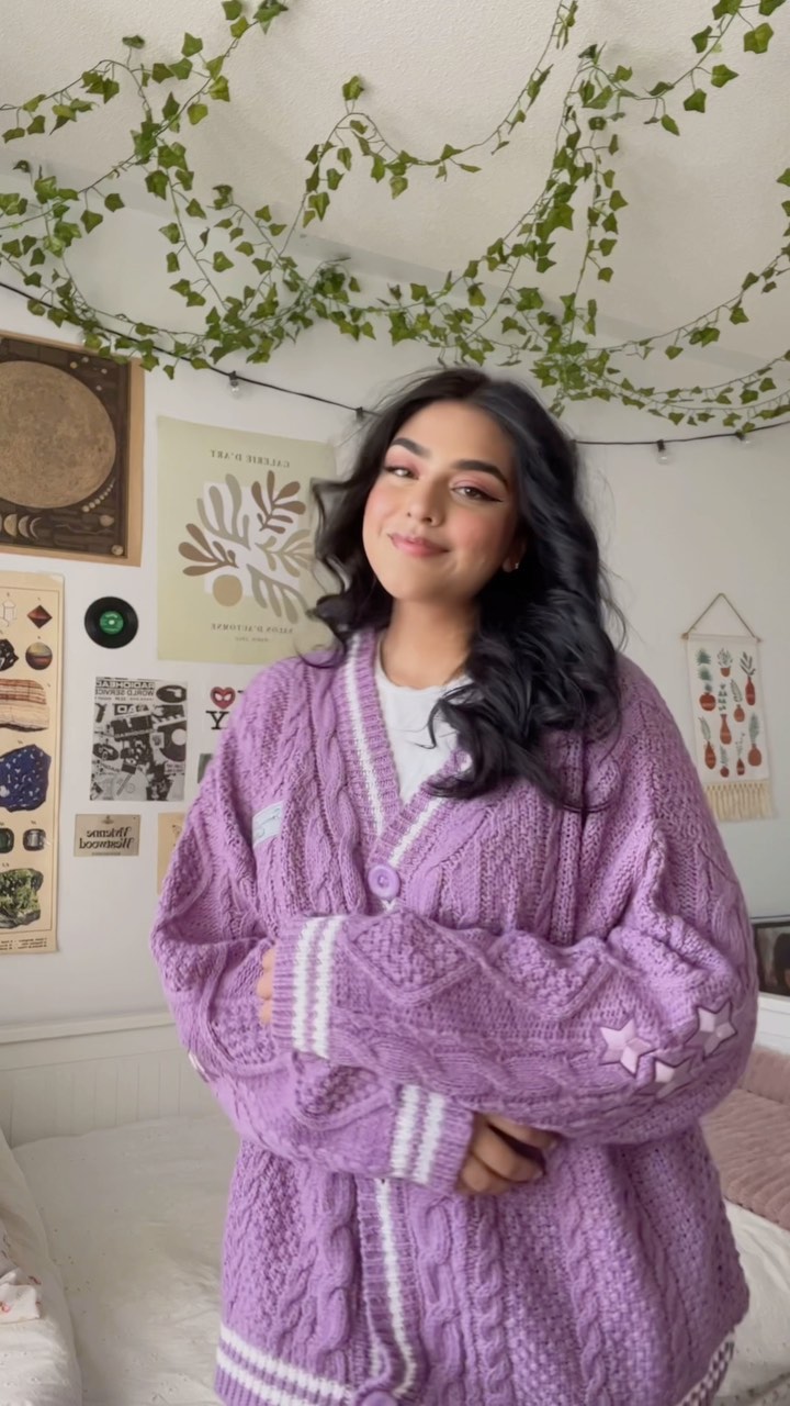 Taylor Swiftie Folklore Purple Stars Speak Now Cardigan