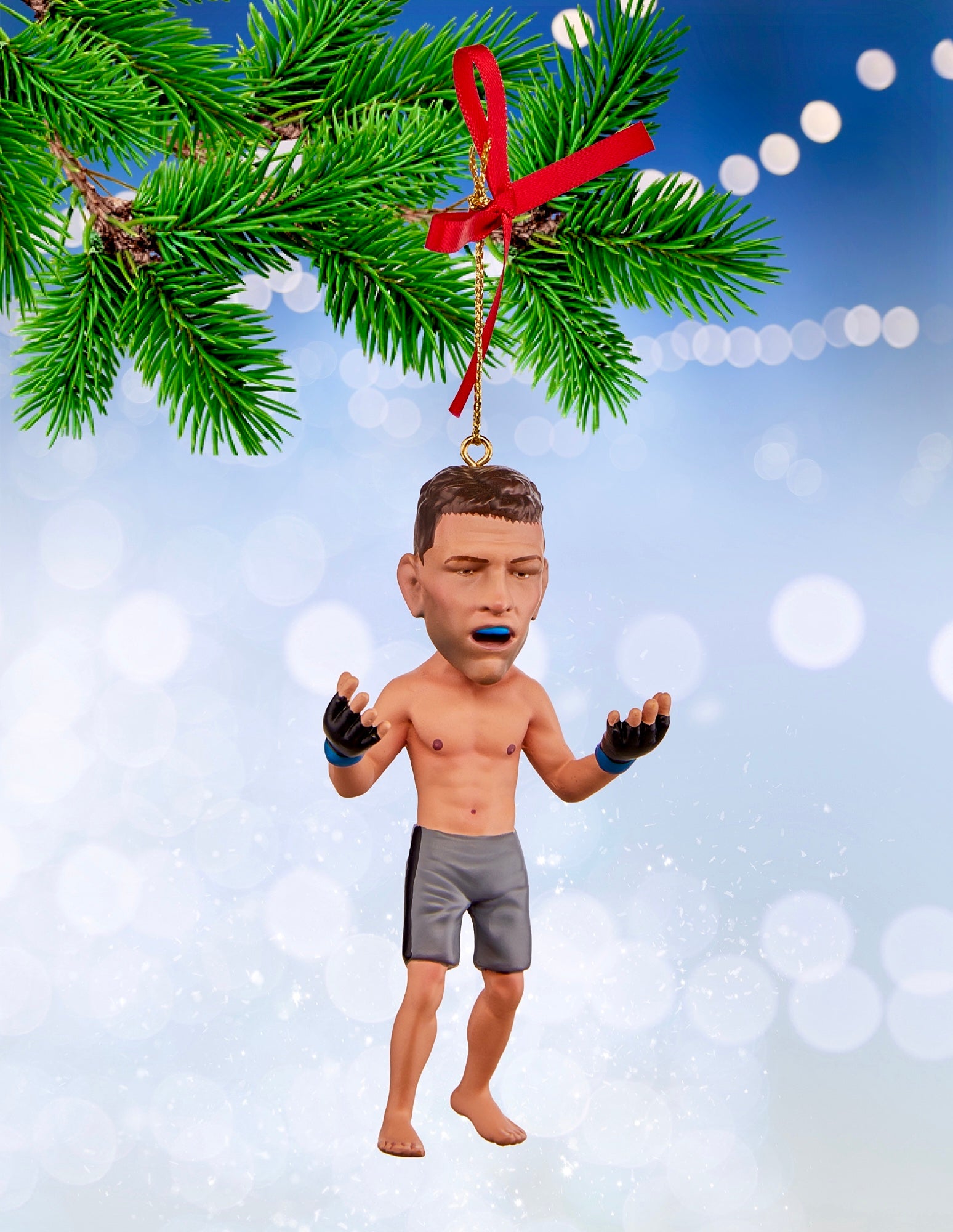 Nick Diaz Autographed Christmas Ornament – MMA Bobblehead