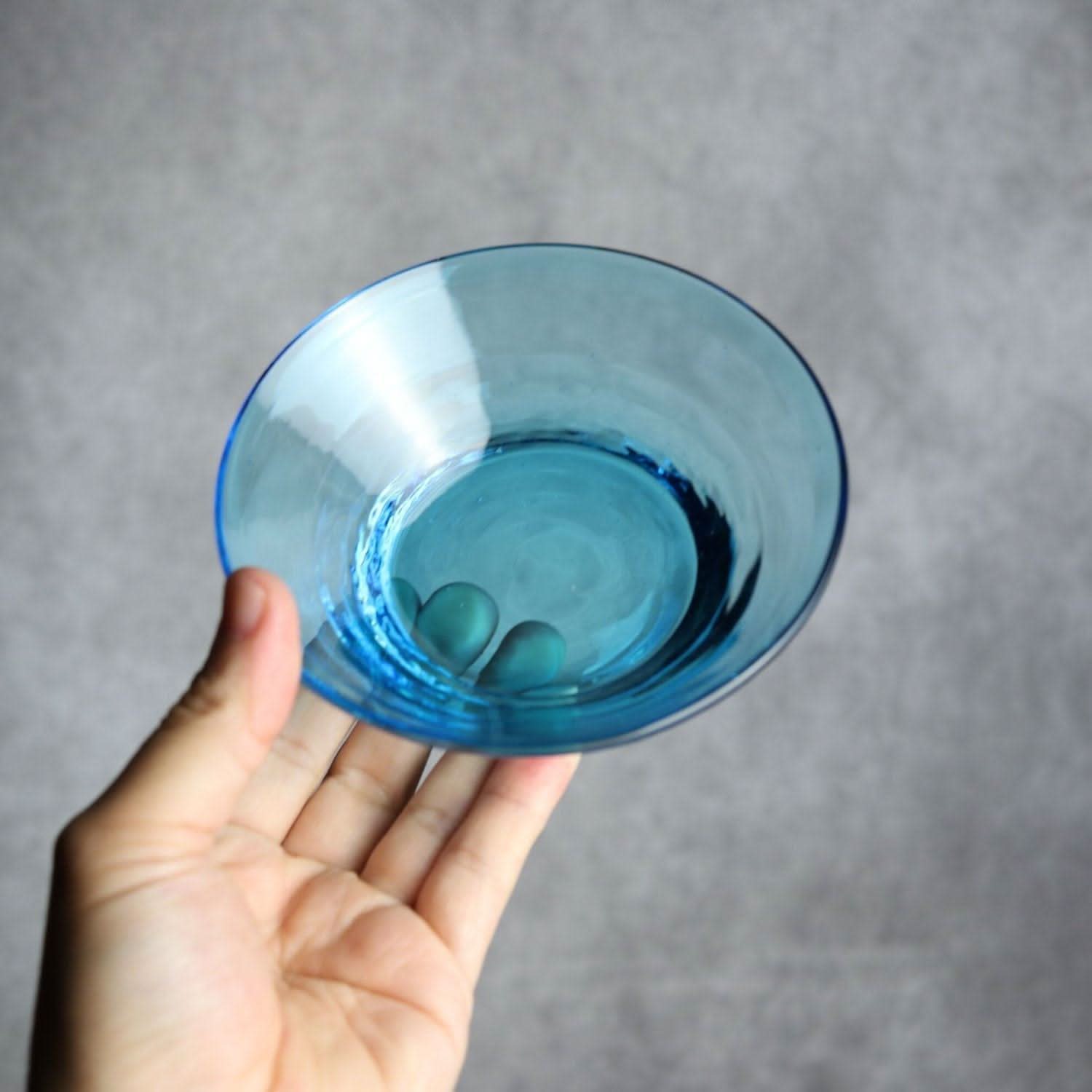ノーマルボウル 水色 琉球ガラス ガラス工房清天｜ガラス工房 清天