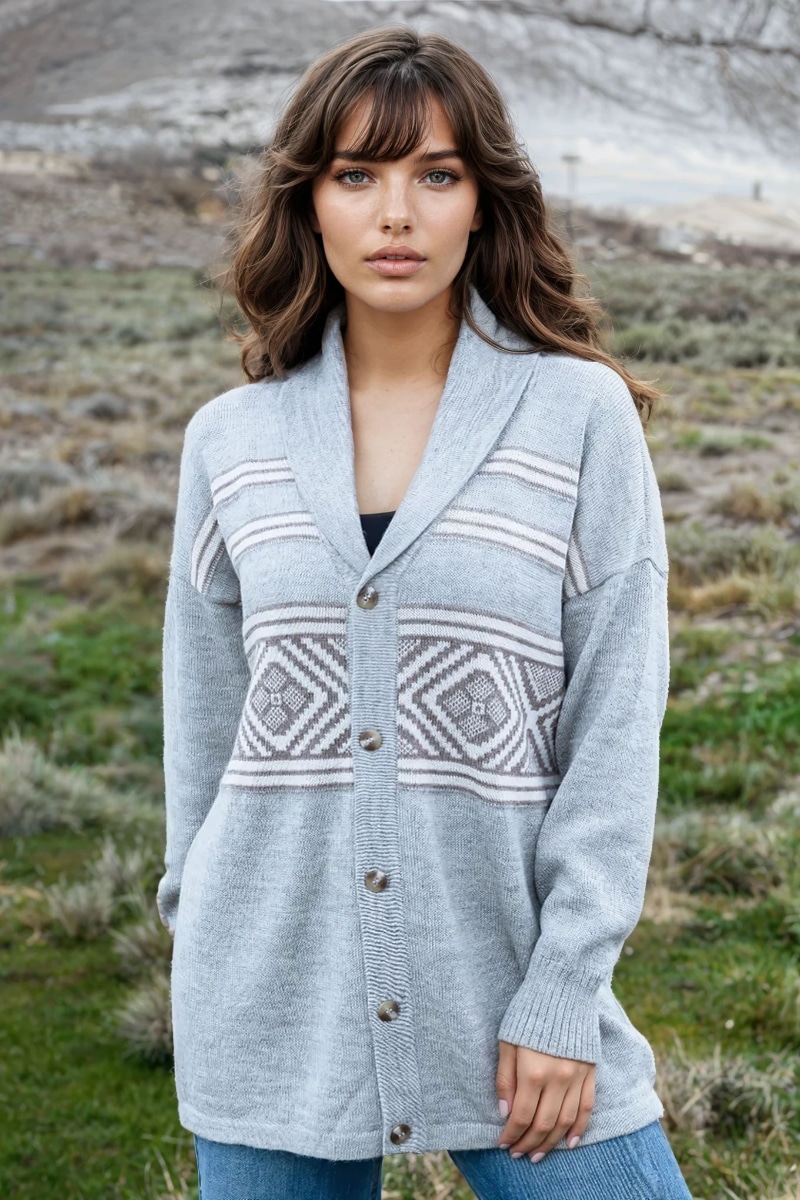 Pure Alpaca Aztec Cardigan | Mt Caesar Alpacas