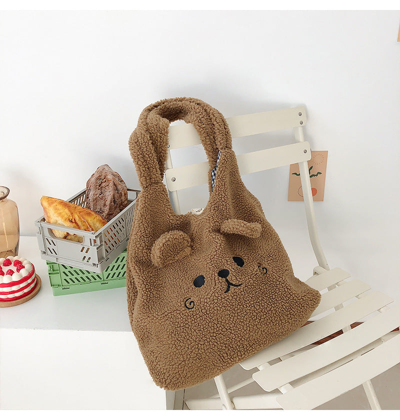 Fluffy Plush Cute Lamb Tote Bag – My Kawaii Space