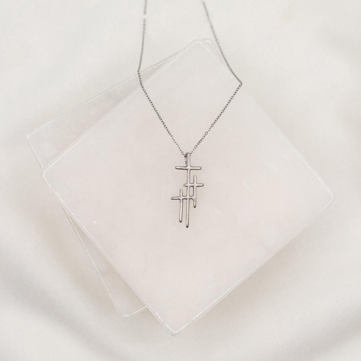 Faithful Light Three Cross Necklace | Christian Jewelry | My Saint