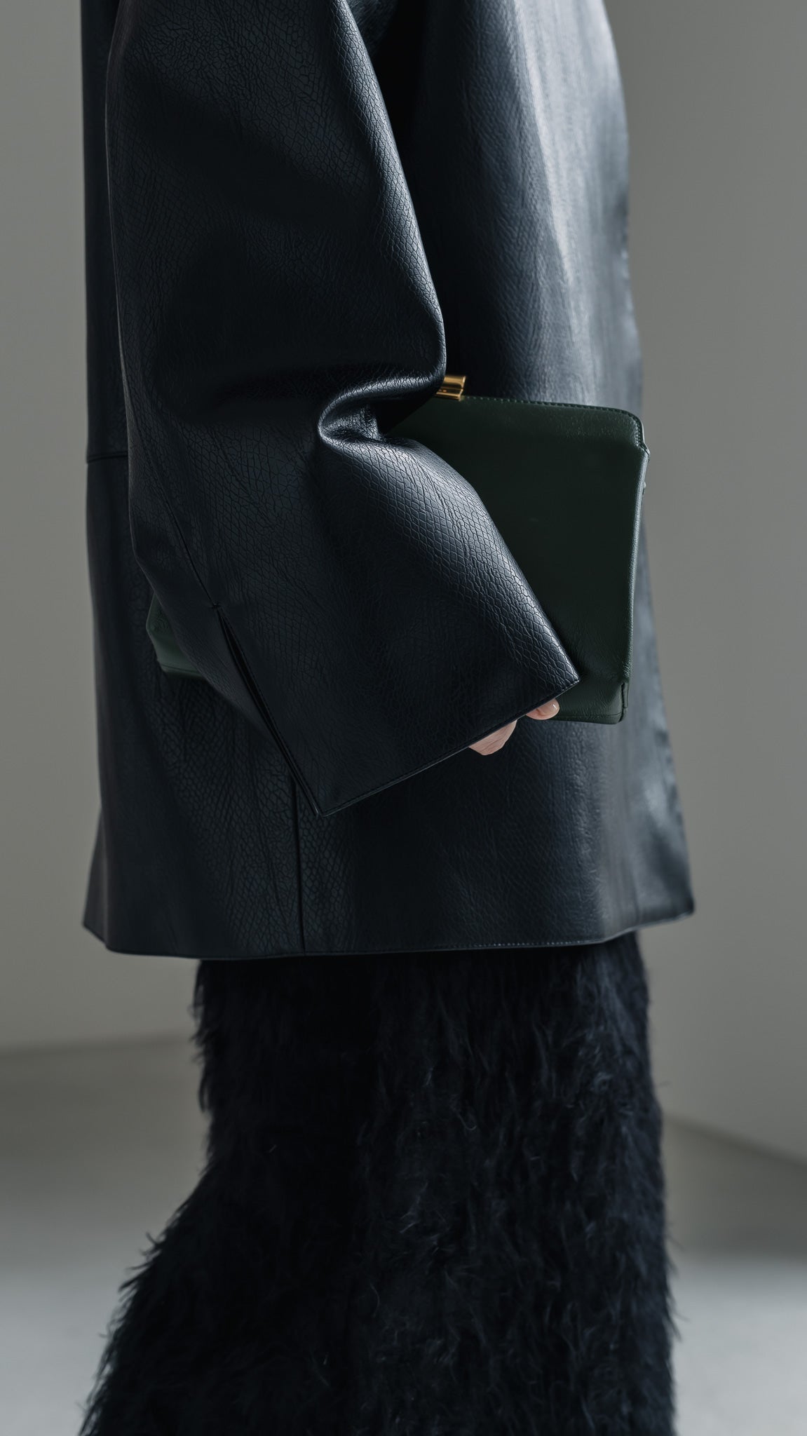 Collarless Leather Jacket(black) – NEAU