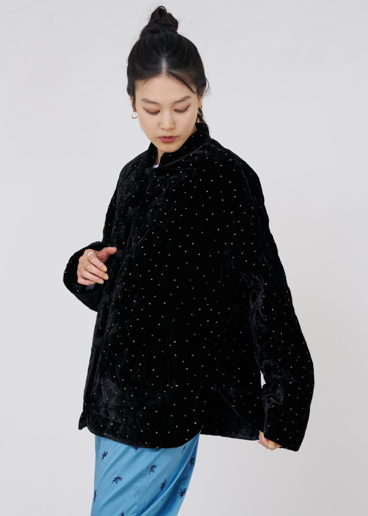 Velvet Glitter Print Jacket | Pasand by ne Quittez pas | パサン