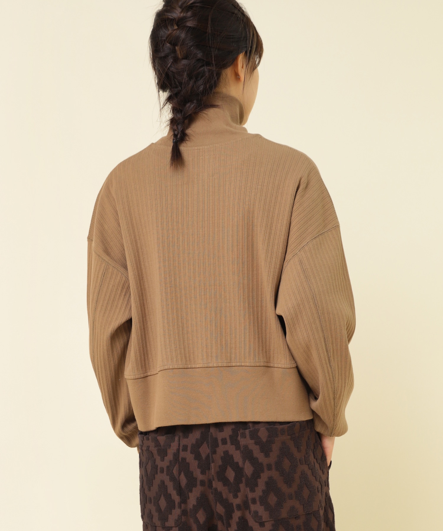 M2325 針抜きリブジップアップカーディガン(M キナリ): トップス - RNA