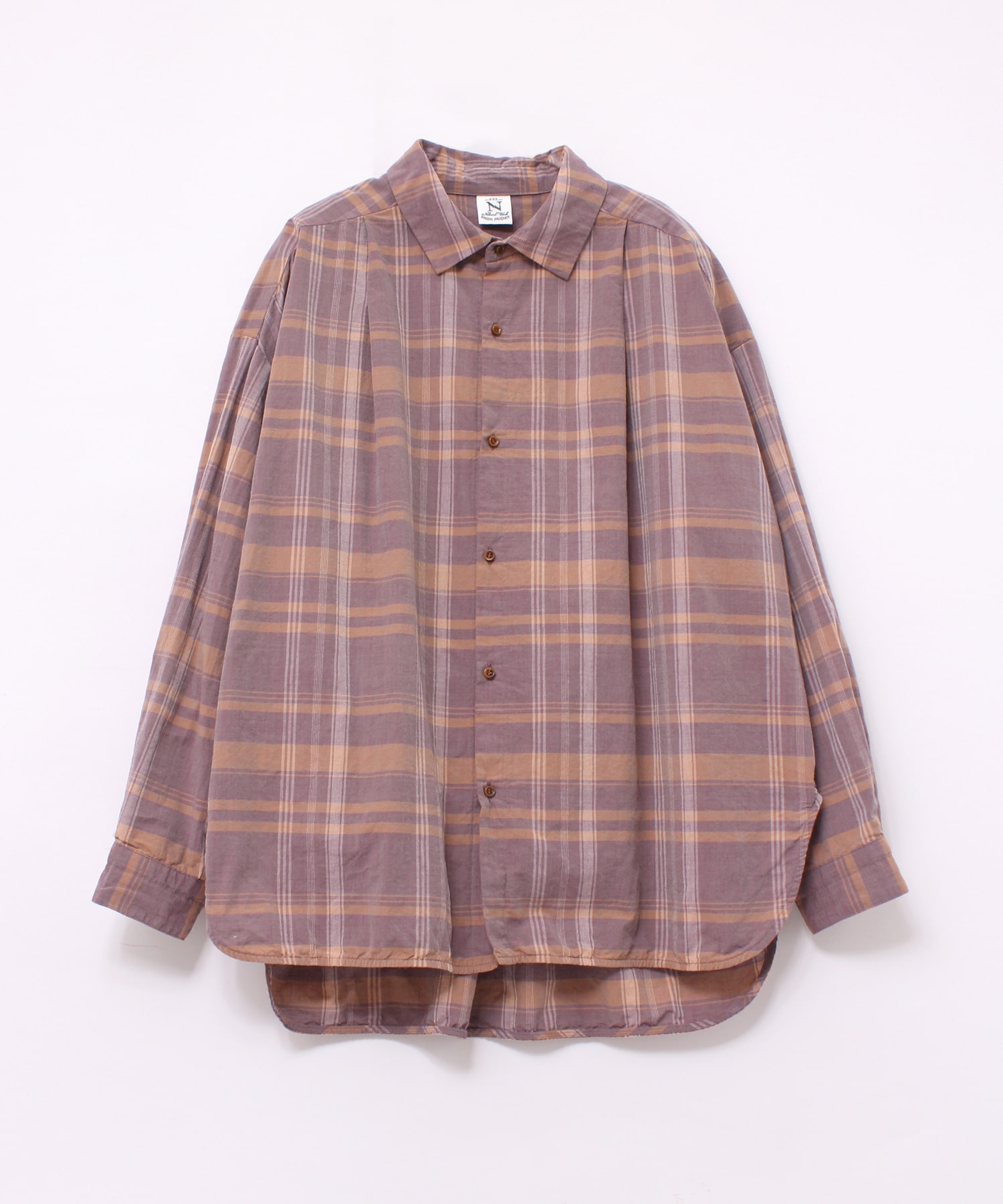 B2738 40/-ムラ糸コットンチェックシャツ(M グリーン): トップス - RNA