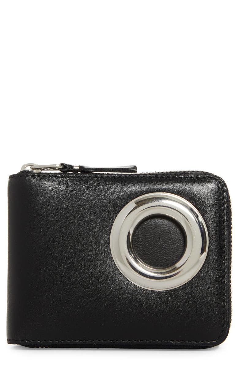 Comme des Garçons Wallets Small Eyelet Leather Half Zip Wallet