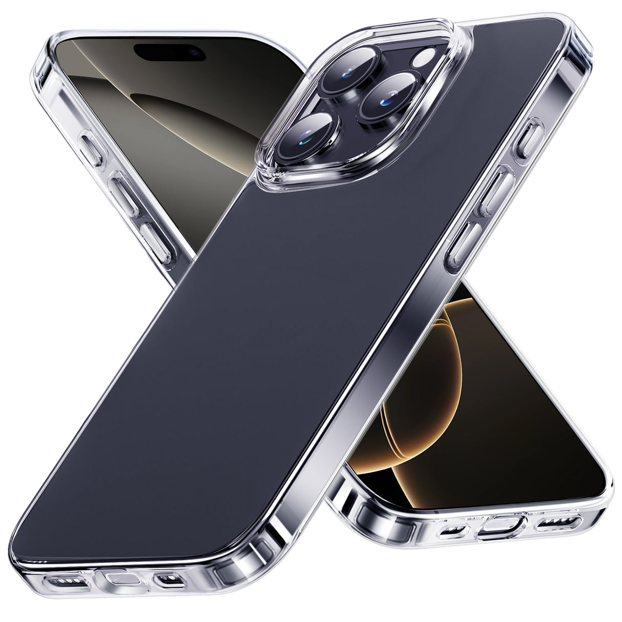 NIMASO iPhone 16/Plus/Pro/Pro Max用ケース 背面強化ガラス