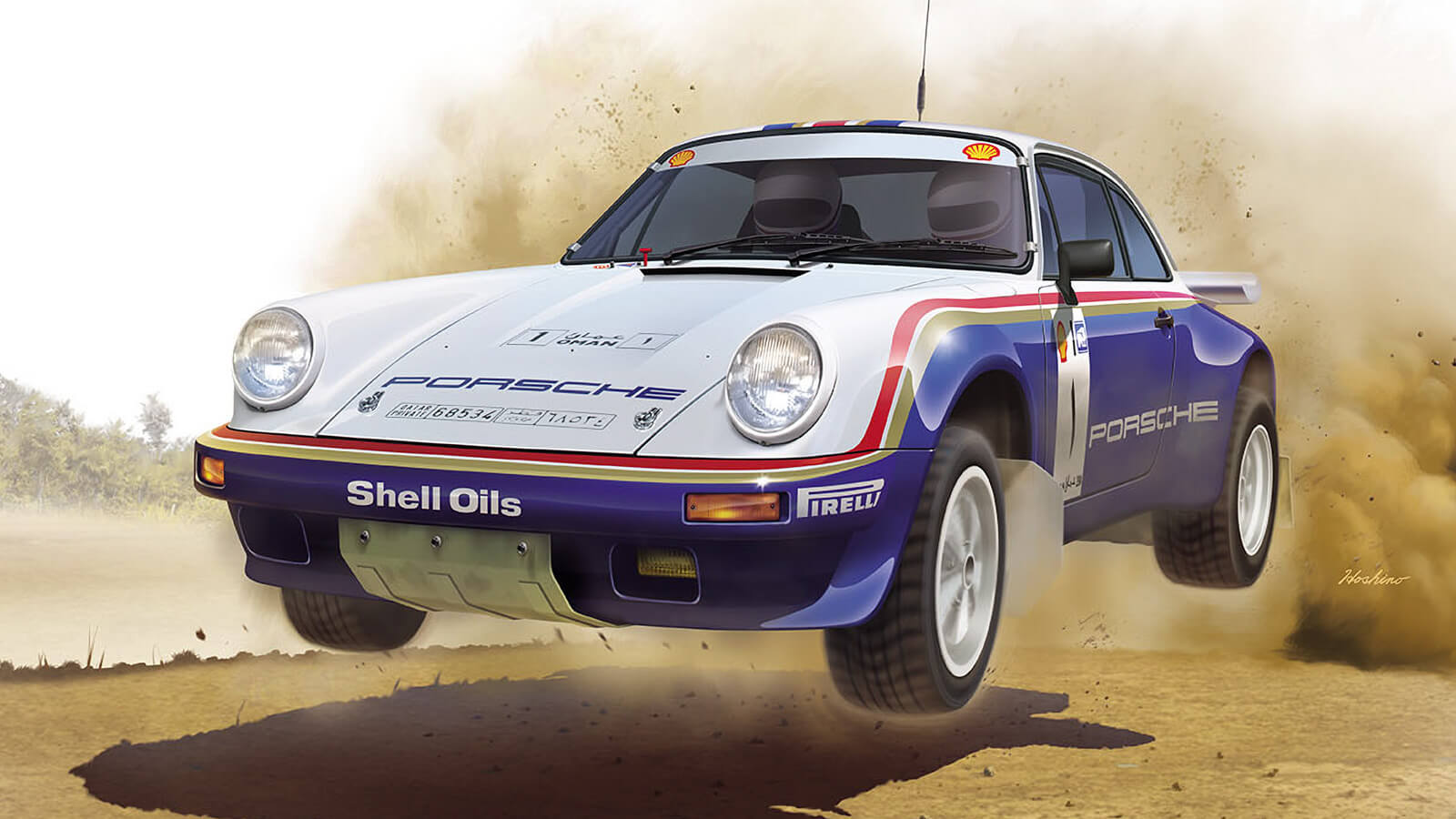 ロスマンズカラーが眩しい／ラリーを走るポルシェのプラモデル