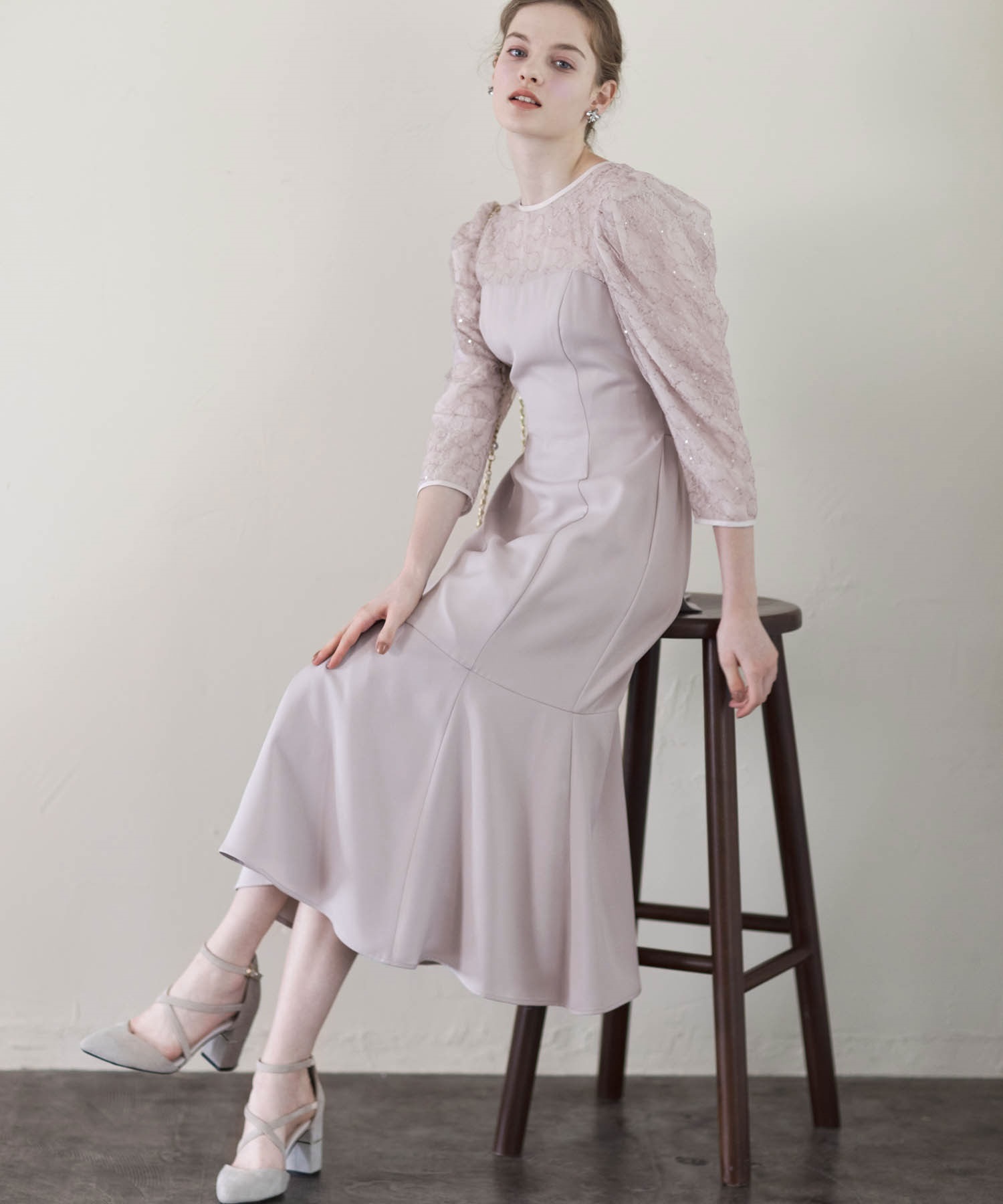 スパンコールレースドッキングワンピ | ロングワンピース | NOELA