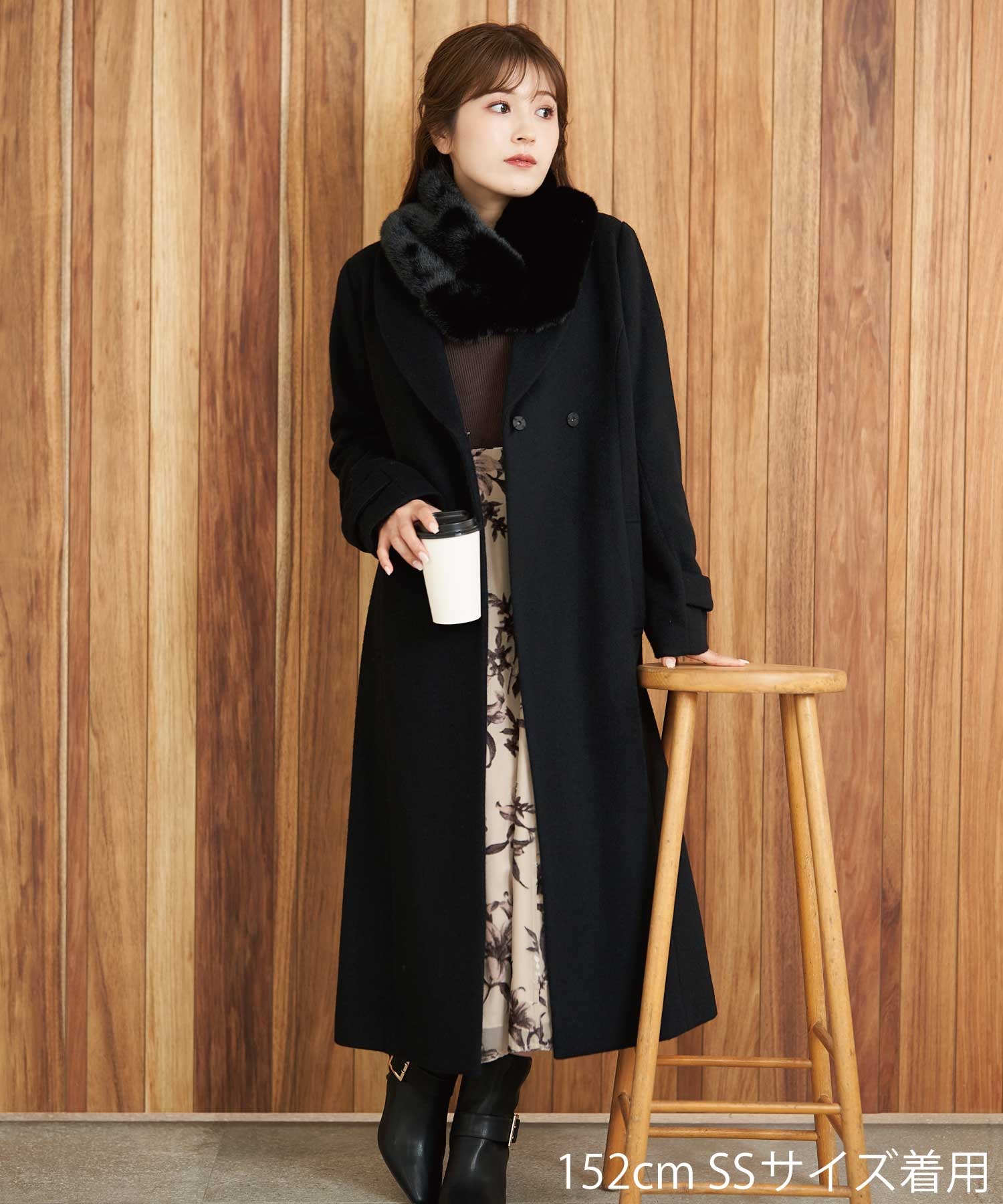 SSサイズあり】フェイクファーショールカラーコート | コート | NOELA