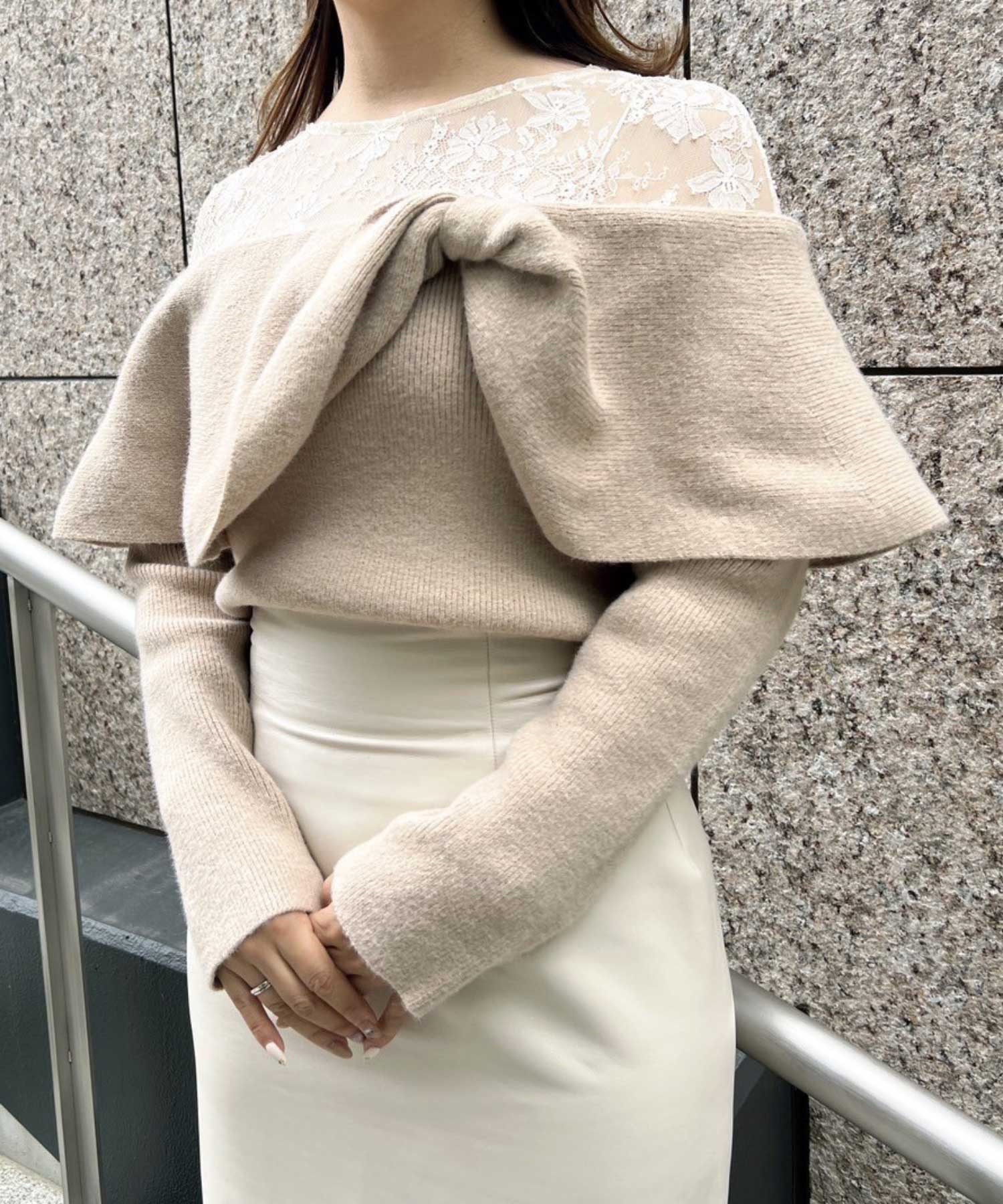 レースレイヤードバーサカラーニット | ニット | NOELA OFFICIAL WEB STORE