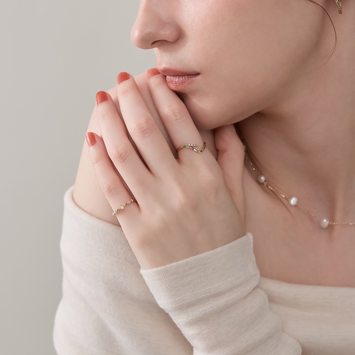 Pocket Ring】K10オパールピンキーリング｜Pocket Ring（ピンキー