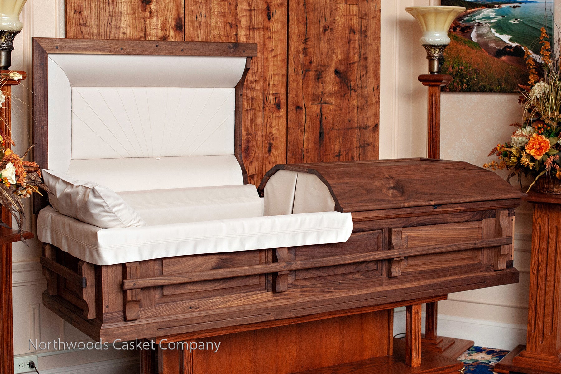 Walnut Casket with Craftsman Handles – Northwoods Casket Company