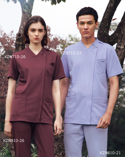 KZN715 スクラブジャケット半袖 (男女兼用) KAZEN(カゼン) ナース