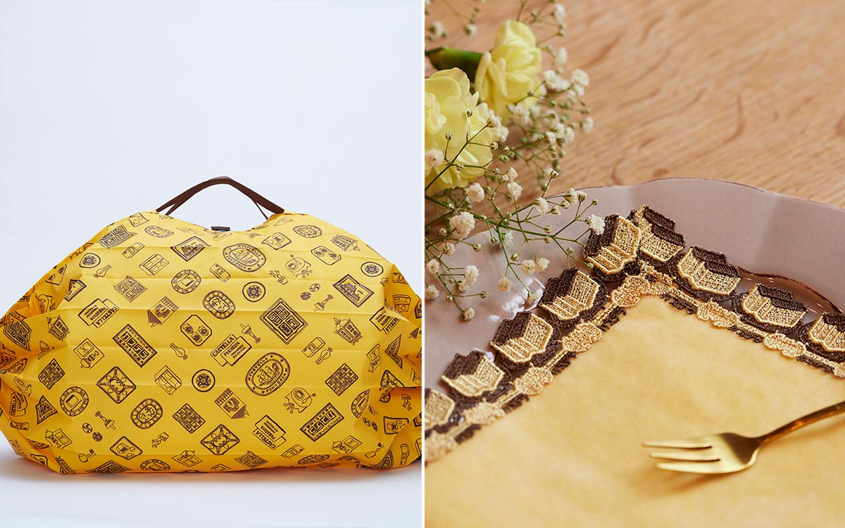 福砂屋のカステラモチーフの近沢レース店ハンカチ＆シュパットエコ