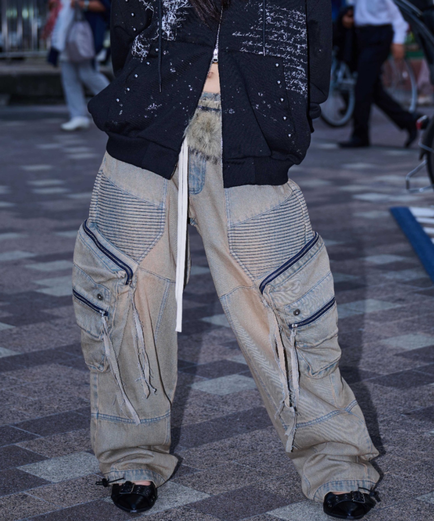 A'GEM/9 × .kom 『A'GEM/9/エージェムナイン』 蛇腹カーゴパンツ A'GEM