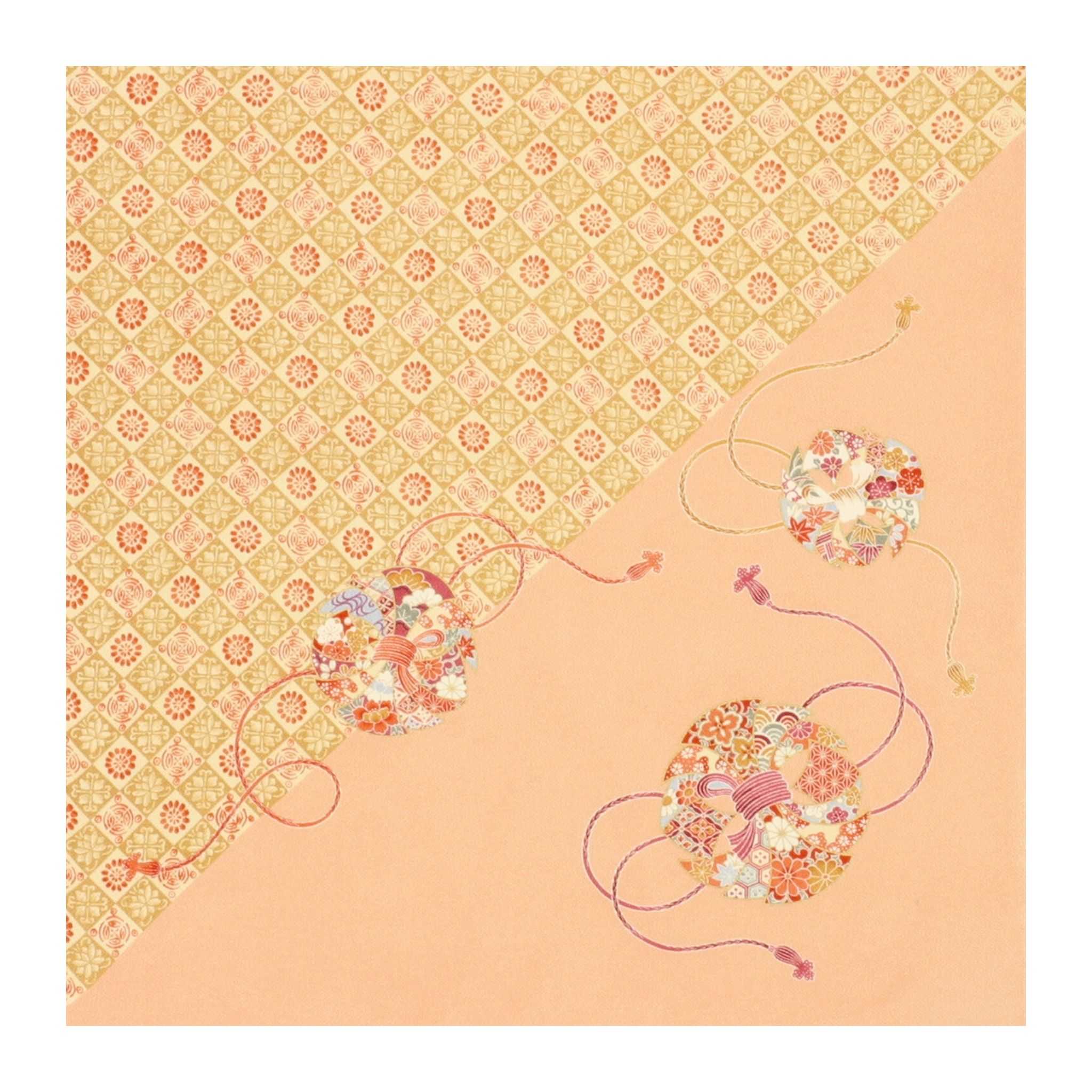 Orange Hanamaru Silk Furoshiki Wrapping Cloth – omakase