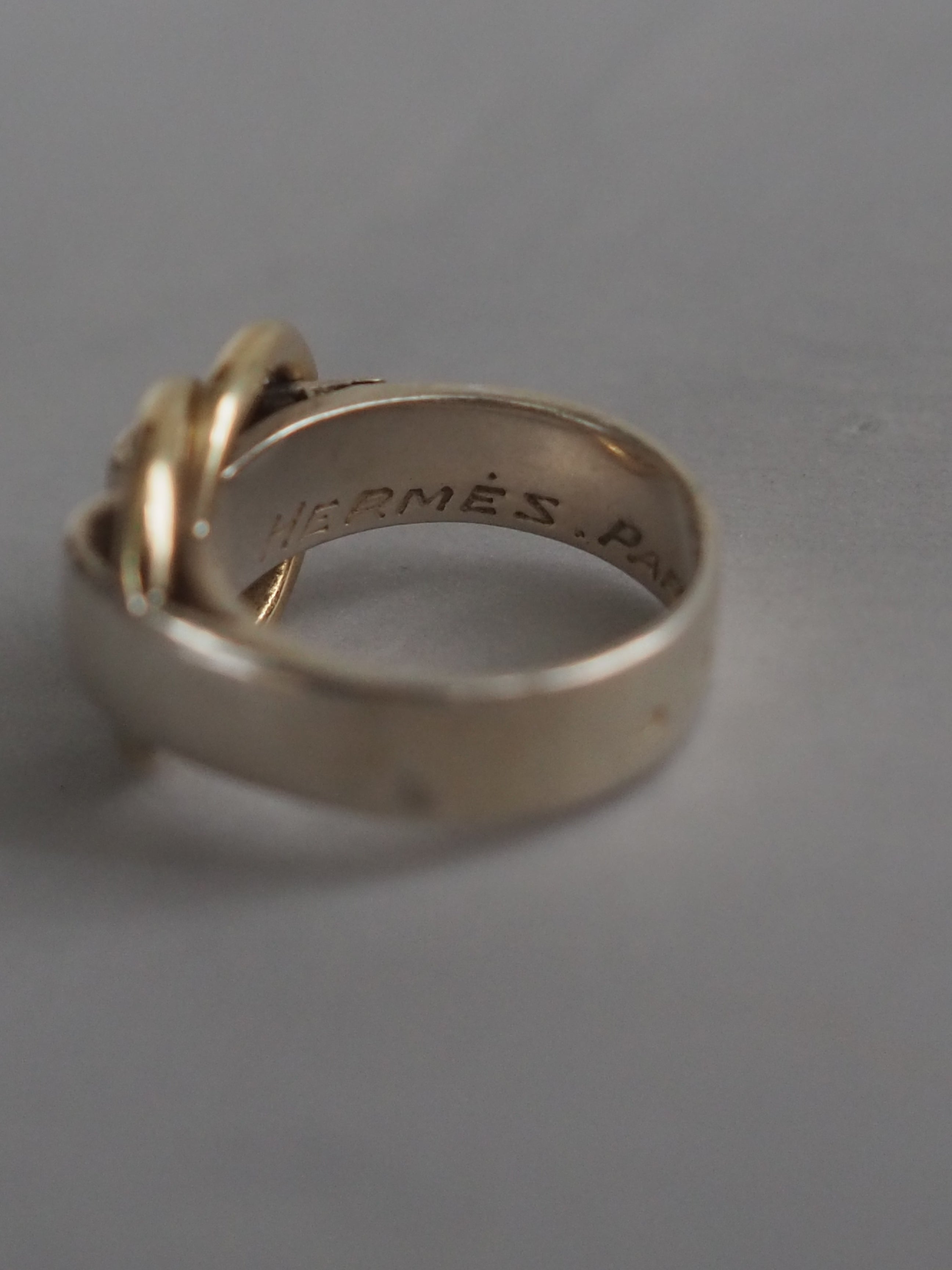 VINTAGE HERMES ヴィンテージ エルメス ドゥザノー リング コンビ 8号