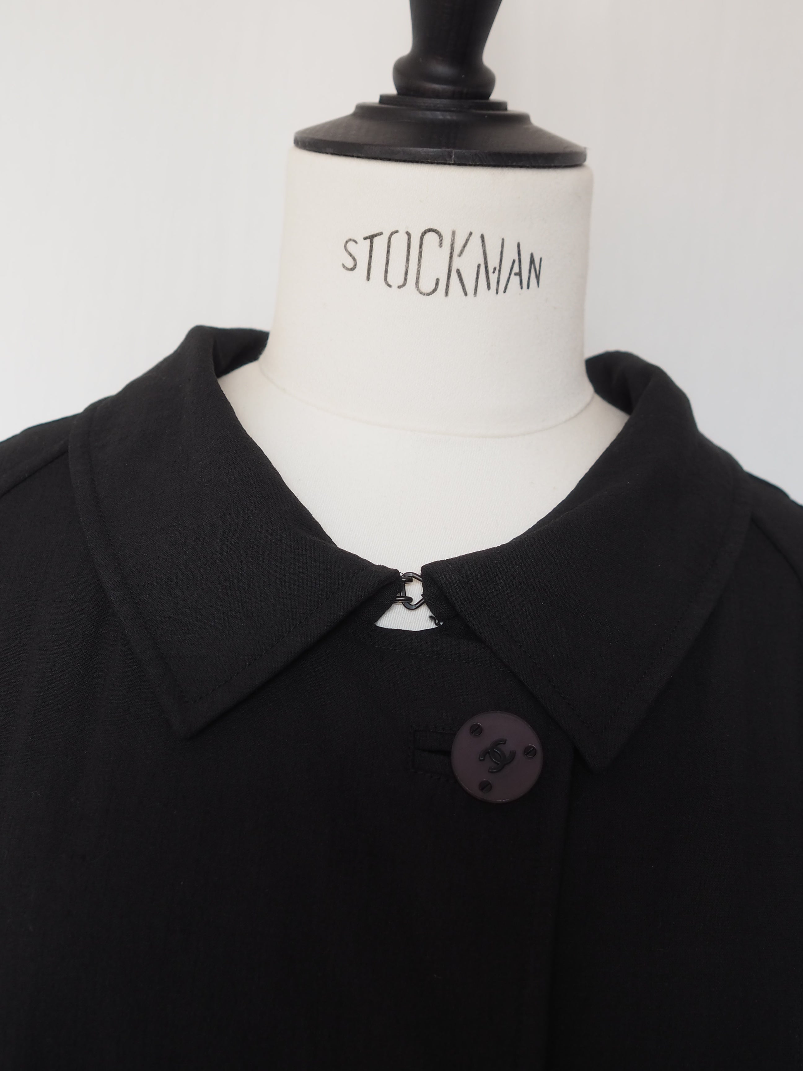 CHANEL シャネル ココボタン コート 99P 38 サイズ ブラック トレンチ