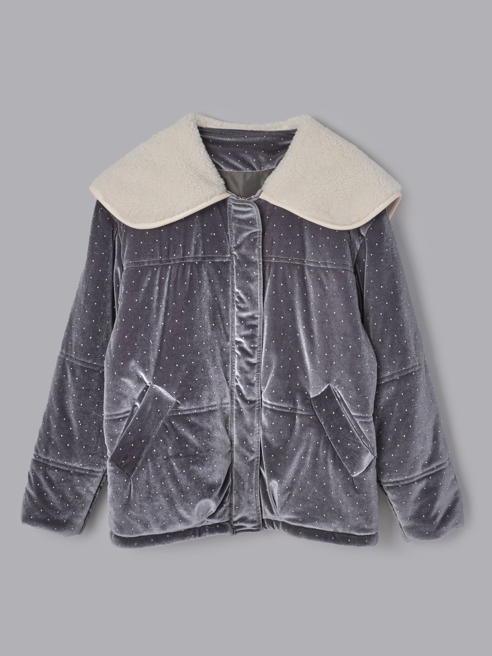 ラインストーンボアブルゾン