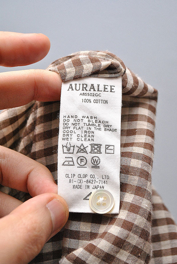 AURALEE SUPER LIGHT CHECK BIG SHIRTS