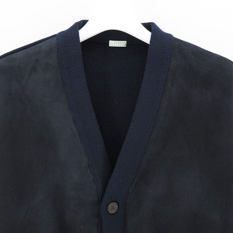 A.PRESSE/アプレッセ】Cashmere Suede Combination Cardigan 23AAP-03