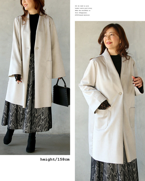 カチッとしてゆる、柔らかフェイクスウェードコート – ONE PEACE ONLINE