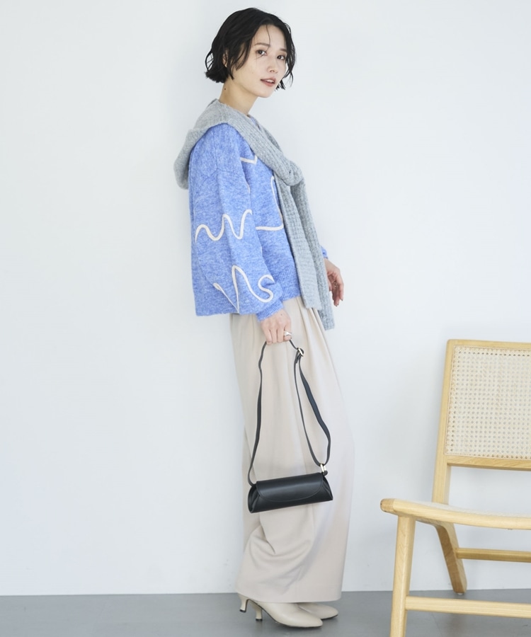 コード刺繍クロップドニットプルオーバー(F BROWN): トップス｜PMbox