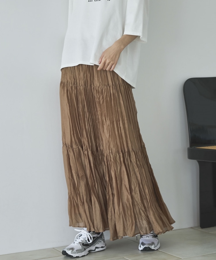 ワッシャーシアーティアードスカート(F CAMEL): スカート｜PMbox P&M