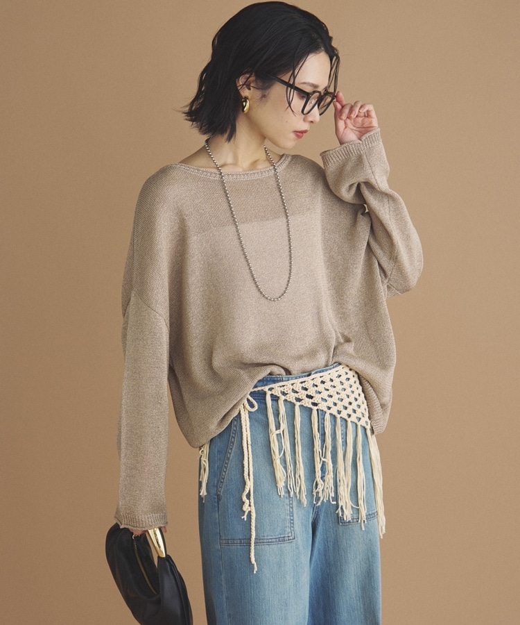 ペーパーヤーンプルオーバー(F BEIGE): トップス｜PMbox P&M OFFICIAL