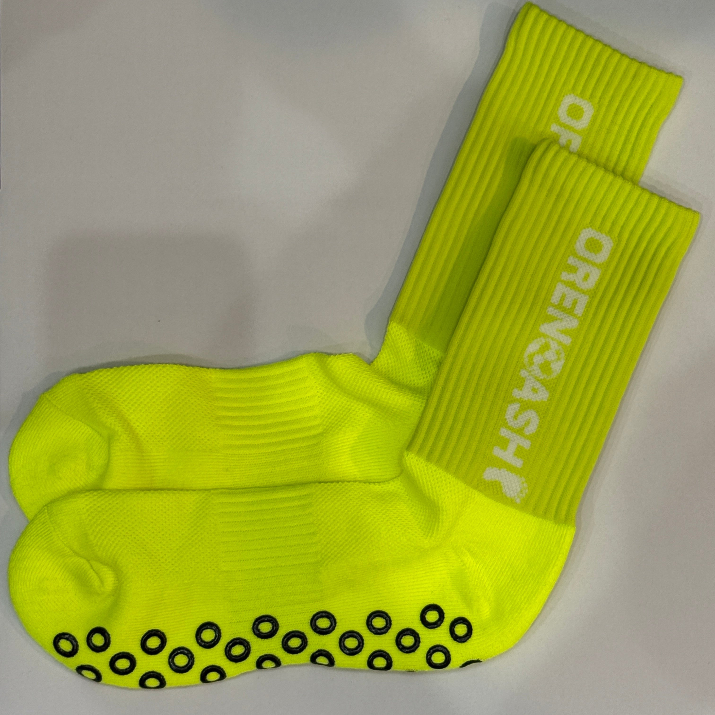 Mサイズ 厚手 ノーマル 蛍光イエロー×ホワイト – 俺の足 サッカー用品