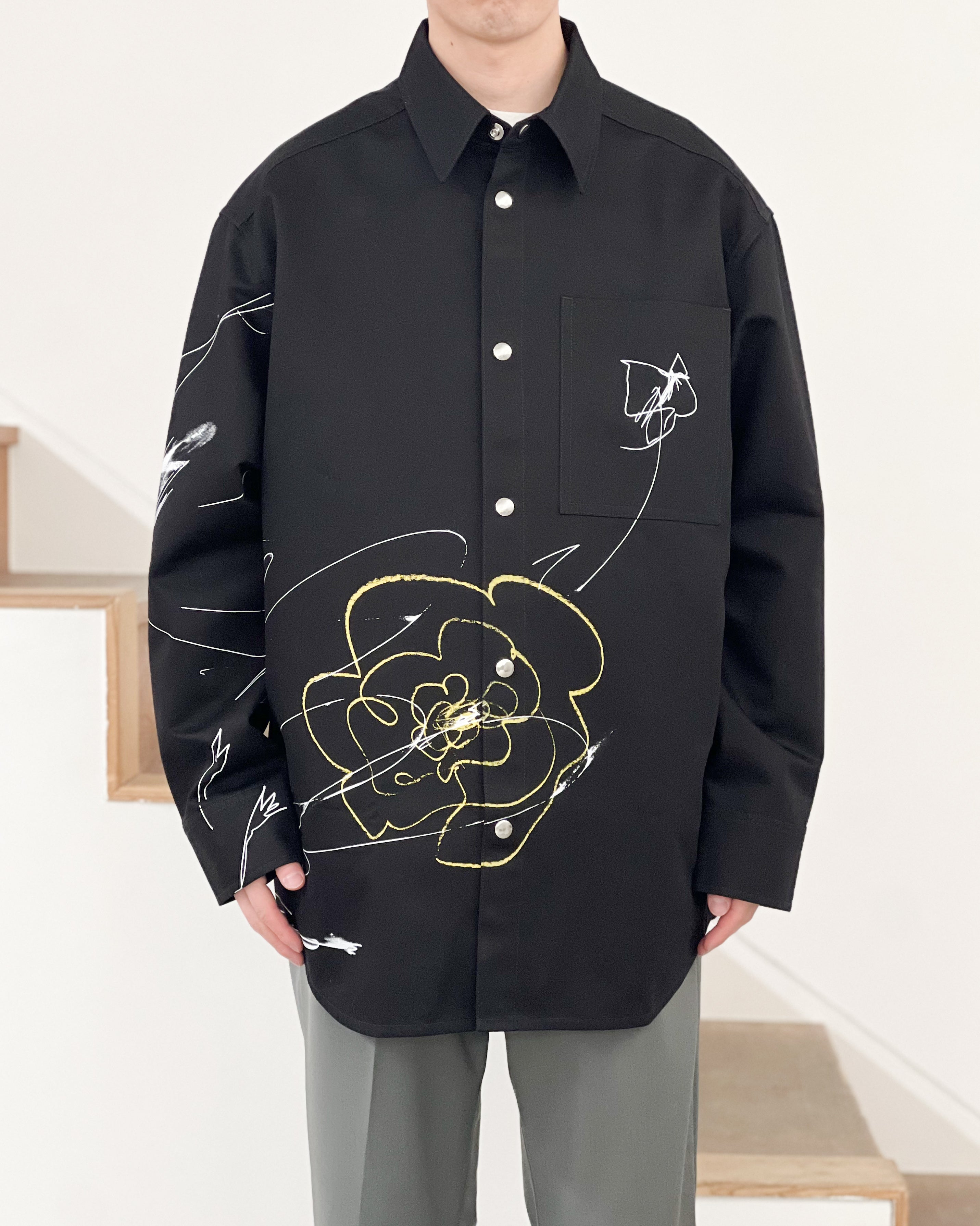 OAMC】TOWER SHIRT/SCRIBBLE - BLACK