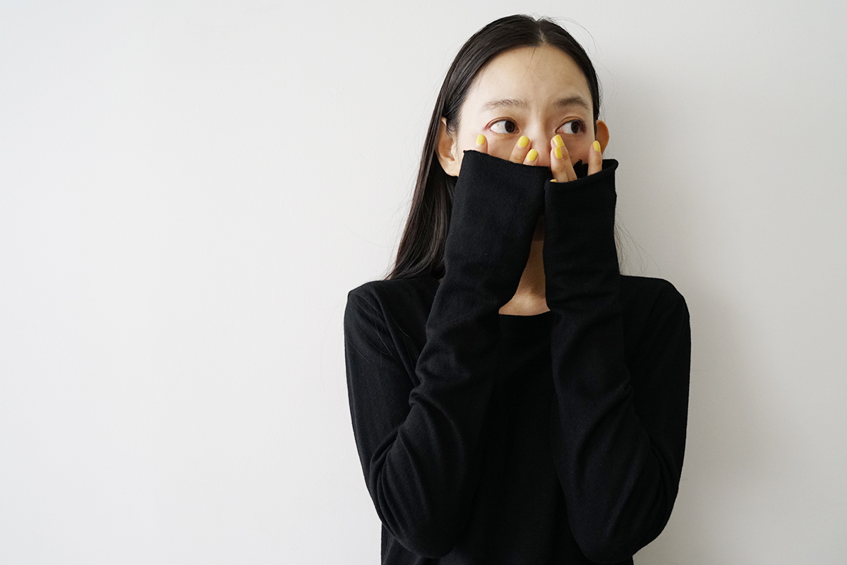 Mochi モチ long sleeve knit T-shirt[ma24-to-01/black] ロング
