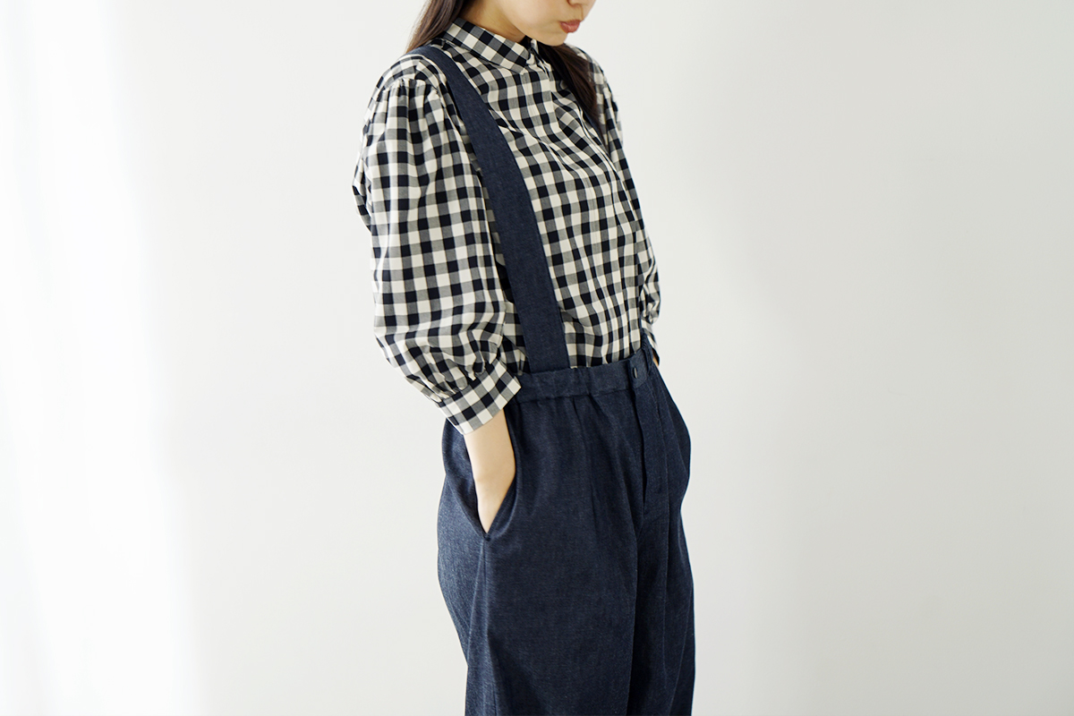 Mochi モチ suspenders denim cropped pants デニムパンツ