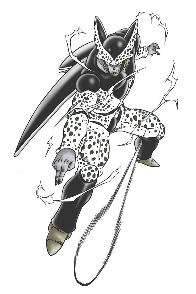 ドラゴンボールイラスト 「セル完全体」今日はここまで…このセルの模様