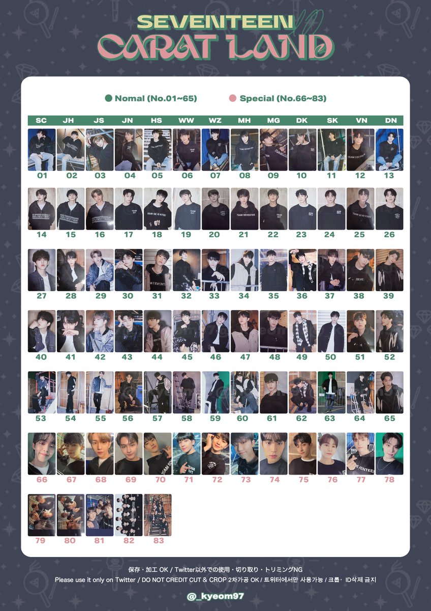 SEVENTEEN セブチ 세븐틴 トレカ 一覧 リスト 트레카 모음 리스트
