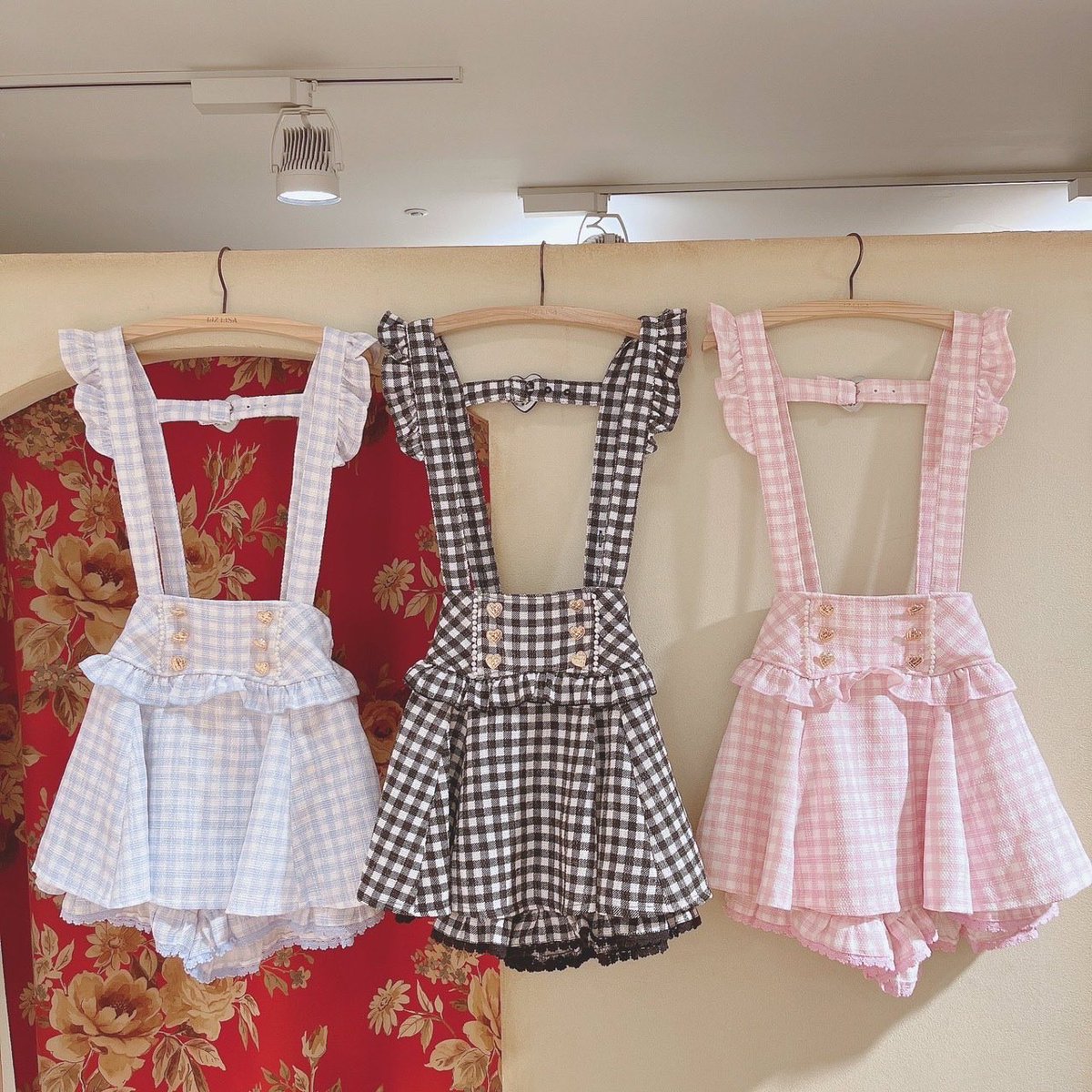 近鉄パッセ店🎀 #ギンガムツイードサスペンダー付きスカパン ギンガム