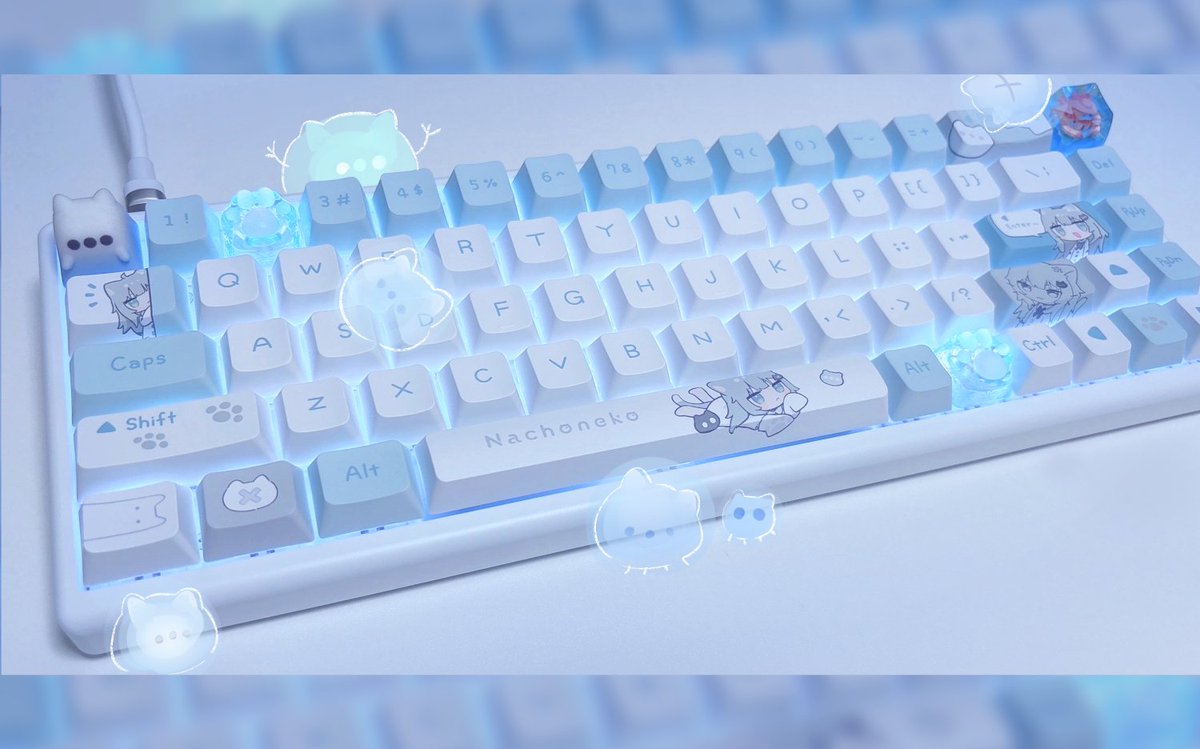nachoneko keyboard 🐈‍⬛ キーキャップも色々つけてみた～