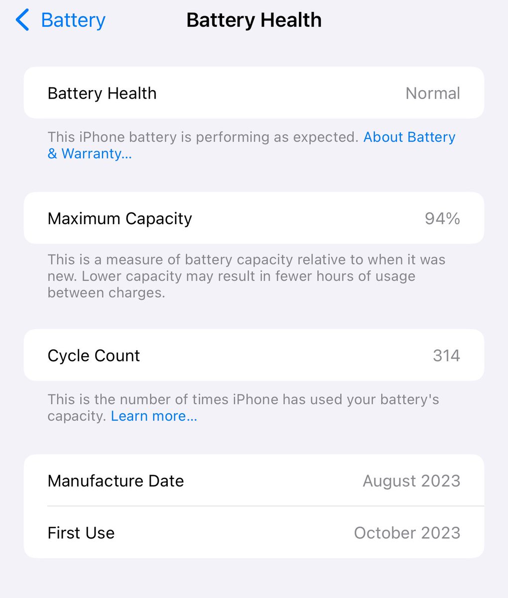 iPhone 15 Pro(Proに限らないかも)のバッテリーの劣化具合、これまでと